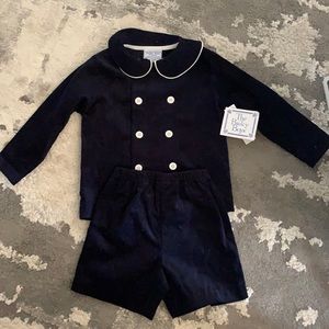 Navy Cord Dressy Short Set 24 month